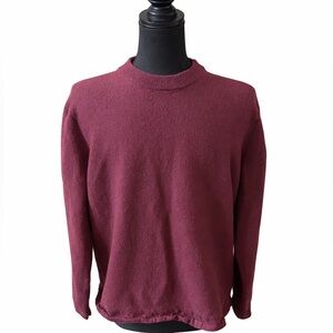 Artifact 100% Merino Wool Crewneck Sweater Burgundy Windsor Wine